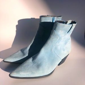 Calvin Klein suede boots with silver detail